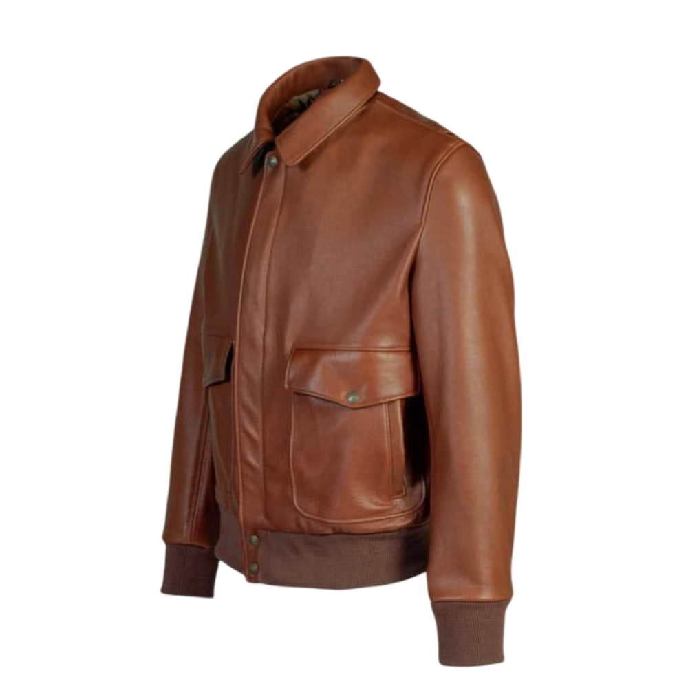 Men’s Brown Flight King Aviator Sheepskin Bomber Jacket