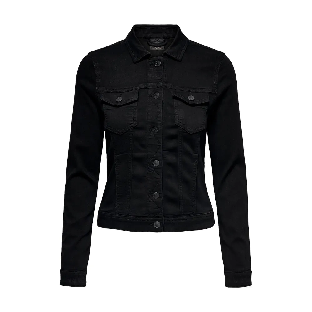 Plain Black Denim Jacket