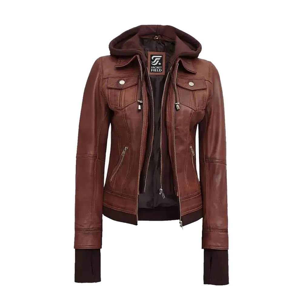 Wax Leather Bomber Jacket
