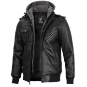 Black Bomber Leather Jacket