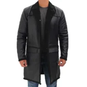 Black Sherpa Leather Coat