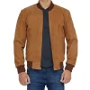 Suede Leather Bomber Jacket