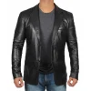 Black Leather Blazer Jacket