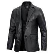 Black Leather Blazer Jacket