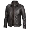 Vintage Rub Off Brown Leather Jacket for Men – Real Lambskin Casual Outerwear