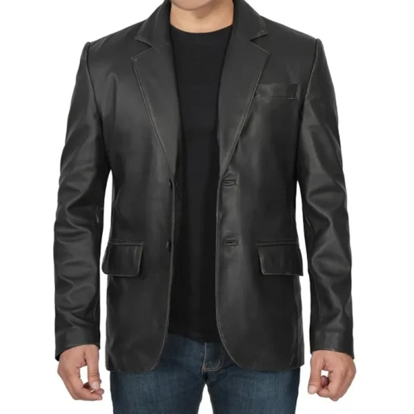Black Leather Blazer