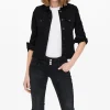 Plain Black Denim Jacket