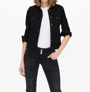 Plain Black Denim Jacket