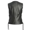 Black Leather Biker Vest