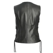 Black Leather Biker Vest