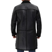 Black Sherpa Leather Coat