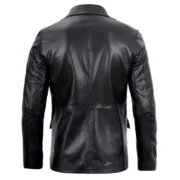 Black Leather Blazer Jacket