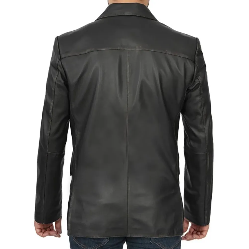 Black Leather Blazer