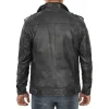 2 Tavares Mens Distressed Black Leather Biker Jacket min - Distressed Black Leather Biker Jacket for Men