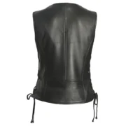 Black Motorcycle Leather Vest