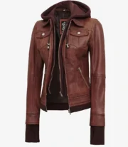 Wax Leather Bomber Jacket