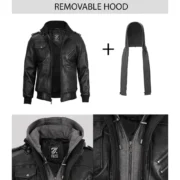 Black Bomber Leather Jacket