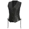 Black Leather Biker Vest