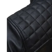 Men’s Black Cafe Racer Leather Jacket with Removable Hood - Image 6