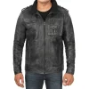 3 Tavares Mens Distressed Black Leather Biker Jacket min - Distressed Black Leather Biker Jacket for Men