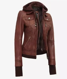 Wax Leather Bomber Jacket