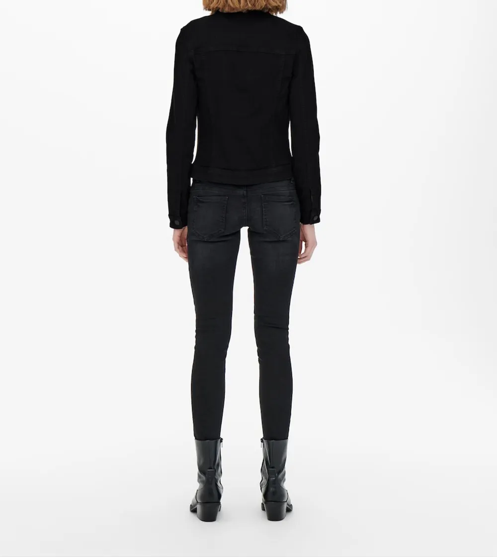 Plain Black Denim Jacket