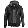 Black Bomber Leather Jacket