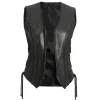 Black Leather Biker Vest