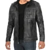 4 Tavares Mens Distressed Black Leather Biker Jacket min - Distressed Black Leather Biker Jacket for Men