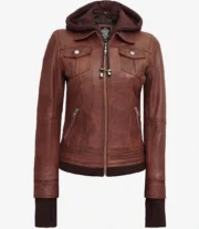 Wax Leather Bomber Jacket