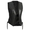 Black Leather Biker Vest