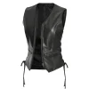 Black Motorcycle Leather Vest
