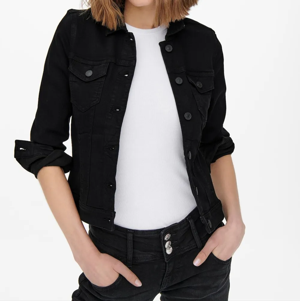 Plain Black Denim Jacket