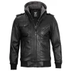 Black Bomber Leather Jacket