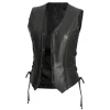 Black Leather Biker Vest