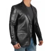 Black Leather Blazer Jacket