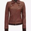 Wax Leather Bomber Jacket