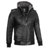 Black Bomber Leather Jacket