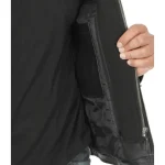 Black Removable Hooded Leather Racer Jacket for Men - Image 5