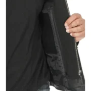Black Removable Hooded Leather Racer Jacket for Men - Image 5
