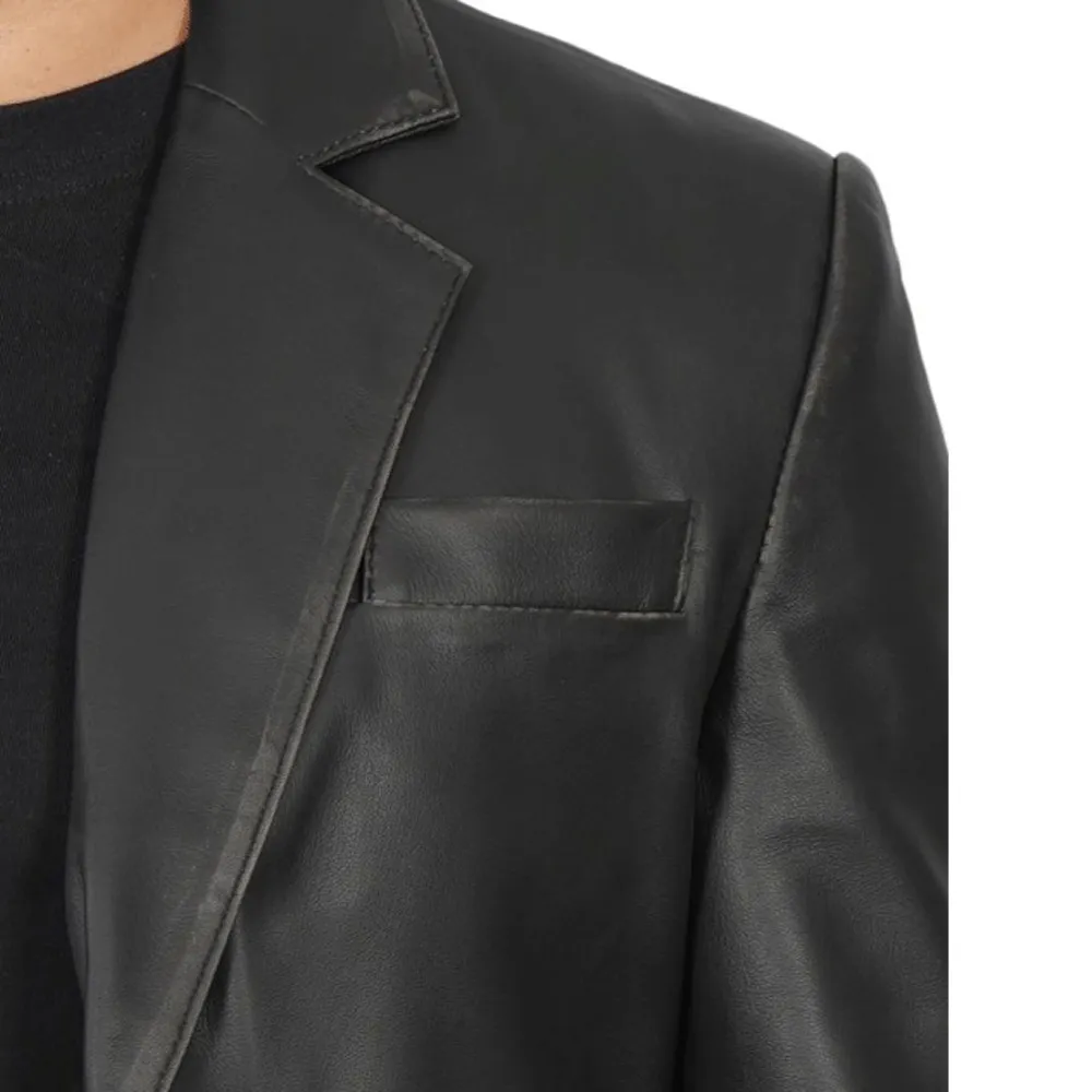 Black Leather Blazer