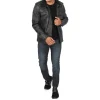 8 Tavares Mens Distressed Black Leather Biker Jacket min - Distressed Black Leather Biker Jacket for Men