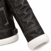 Fur-Lined Leather Aviator Jacket