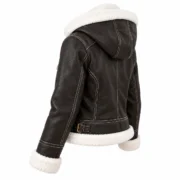 Fur-Lined Leather Aviator Jacket