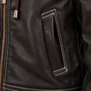 Fur-Lined Leather Aviator Jacket