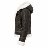 Fur-Lined Leather Aviator Jacket