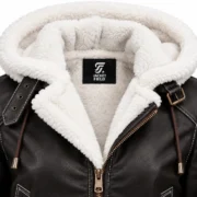 Fur-Lined Leather Aviator Jacket