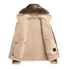Brown Leather Winter Jacket