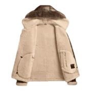 Brown Leather Winter Jacket