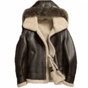 Brown Leather Winter Jacket